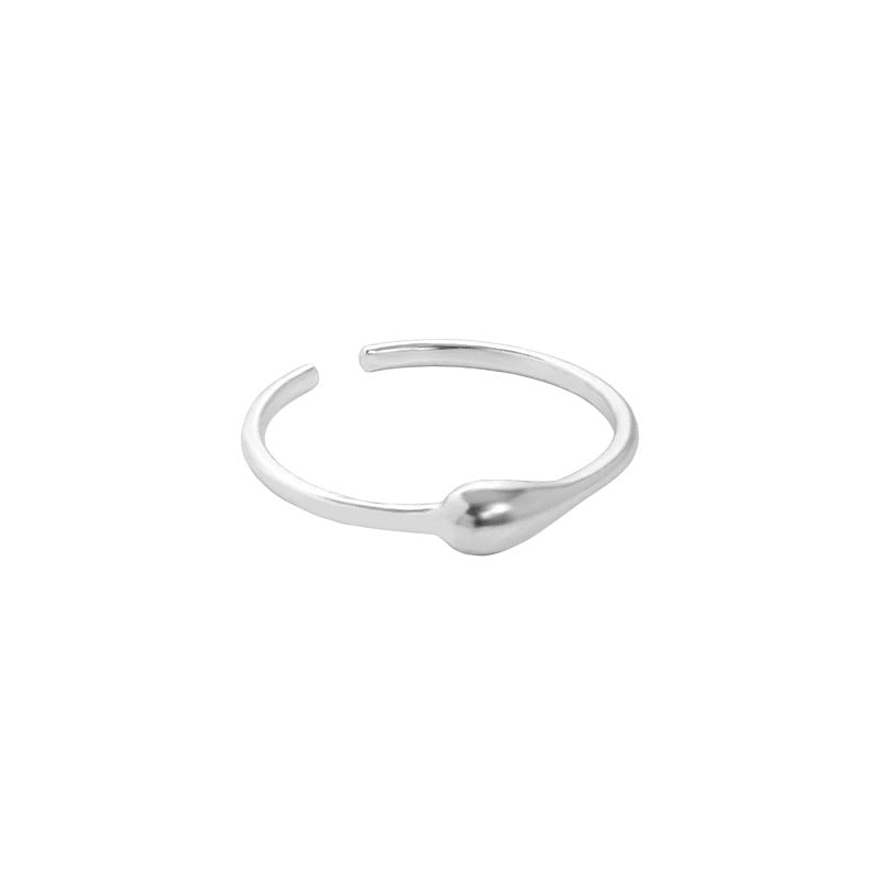 Lovcia Waterdrop Adjustable Ring 925 Sterling Silver Gold-Rings-Rhodium-Rhodium