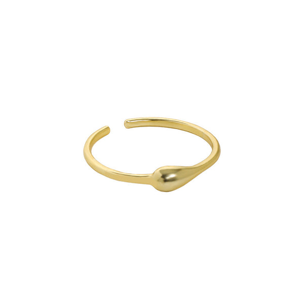 Lovcia Waterdrop Adjustable Ring 925 Sterling Silver Gold-Rings-Yellow Gold-