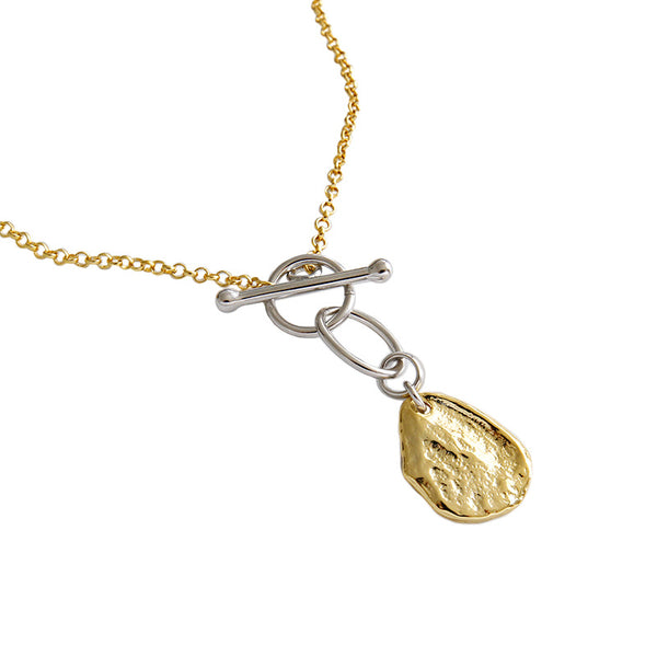 Lovcia Waterdrop Necklace 925 Silver Gold Plated 45cm-Necklaces-Yellow Gold-