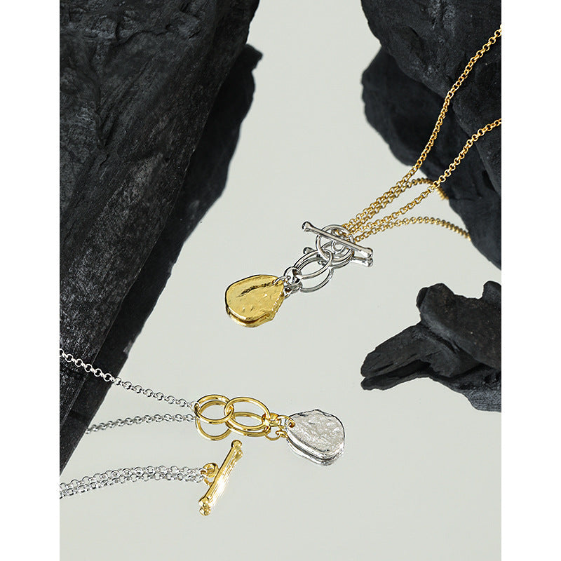Lovcia Waterdrop Necklace 925 Silver Gold Plated 45cm-Necklaces-Yellow Gold-