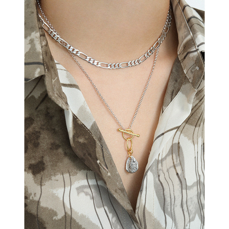 Lovcia Waterdrop Necklace 925 Silver Gold Plated 45cm-Necklaces-Yellow Gold-