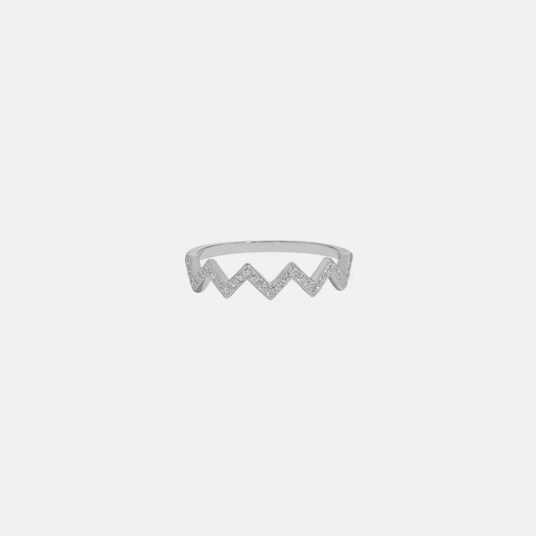 Lovcia Wave Shape 925 Sterling Silver Ring-Rings-Silver-5-Silver