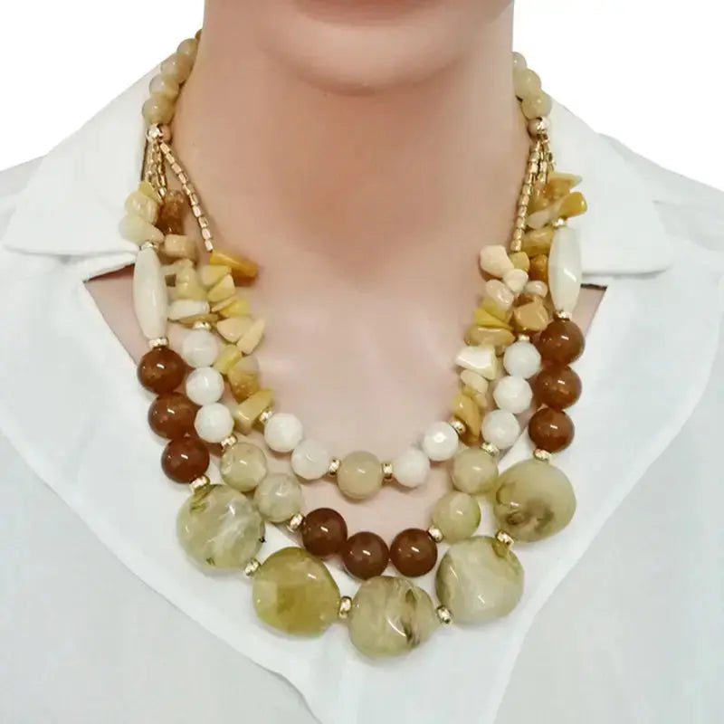 Lovcia Wedding Accessories African Beads Jewellery Set-Jewelry Sets-Yellow-Yellow