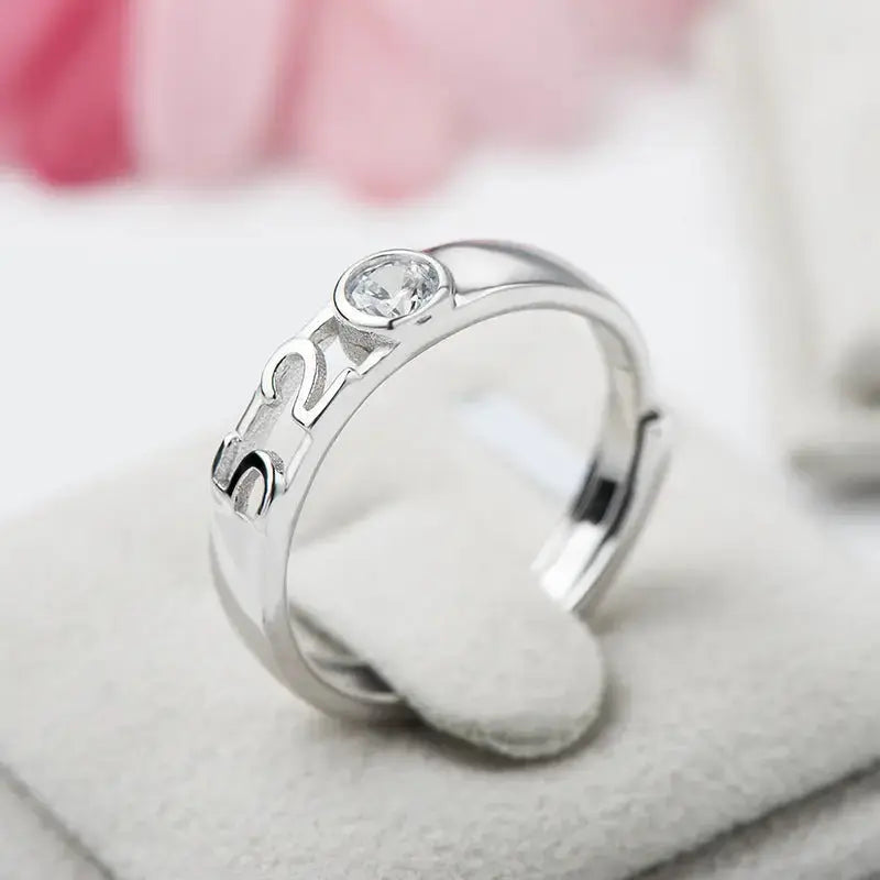 Lovcia Wedding CZ 520 1314 Oath 925 Sterling Silver Adjustable Ring-Rings-Women Ring-Women Ring