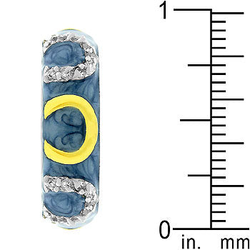 Lovcia Western Charm Two-Tone Horseshoe Ring with Blue Enamel-Rings-5-5