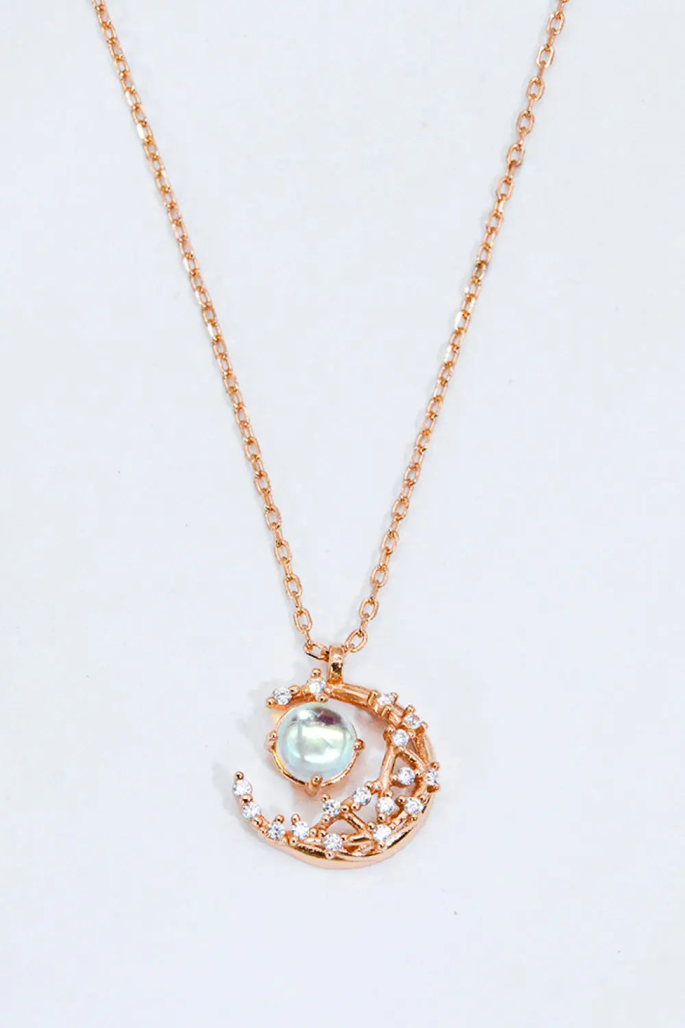 Lovcia Where It All Began Moonstone Necklace-Necklaces-Moonstone/Rose Gold-One Size-Moonstone/Rose Gold