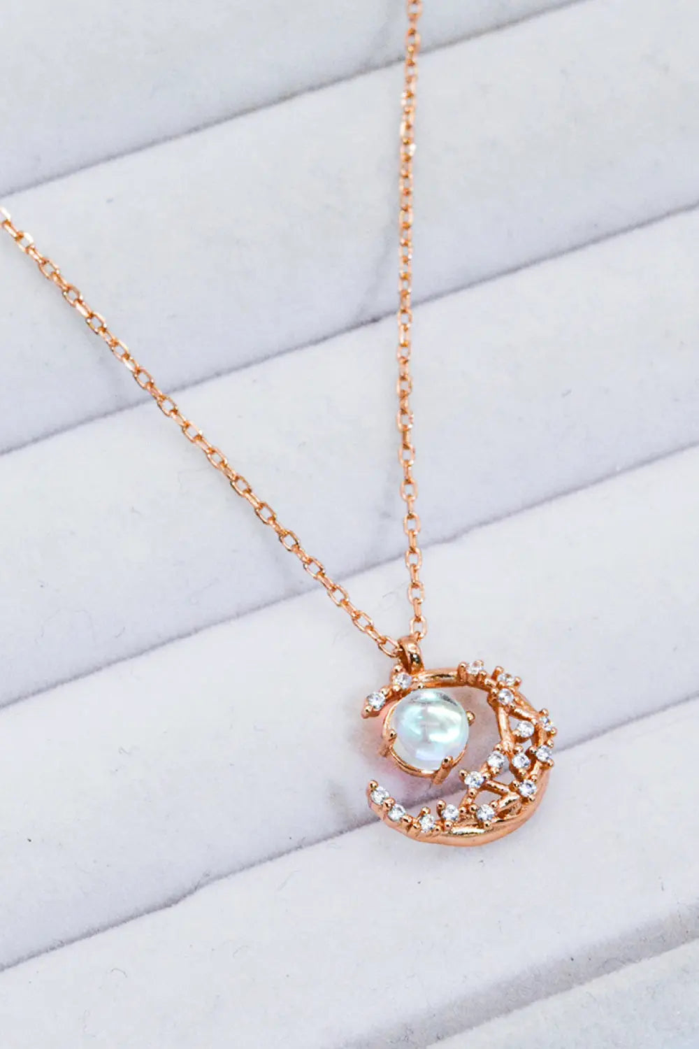 Lovcia Where It All Began Moonstone Necklace-Necklaces-Moonstone/Rose Gold-One Size-Moonstone/Rose Gold