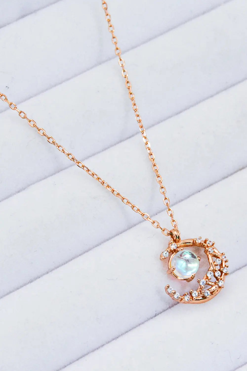 Lovcia Where It All Began Moonstone Necklace-Necklaces-Moonstone/Rose Gold-One Size-Moonstone/Rose Gold