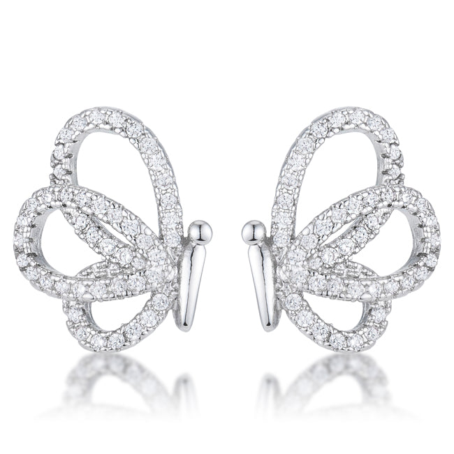 Lovcia Whimsical .45 Ct Cubic Zirconia Butterfly Earrings-Earrings-