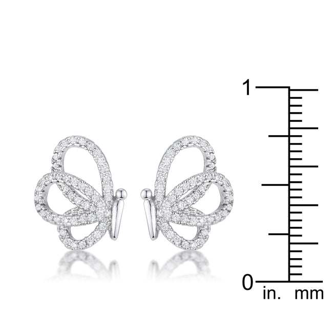 Lovcia Whimsical .45 Ct Cubic Zirconia Butterfly Earrings-Earrings-