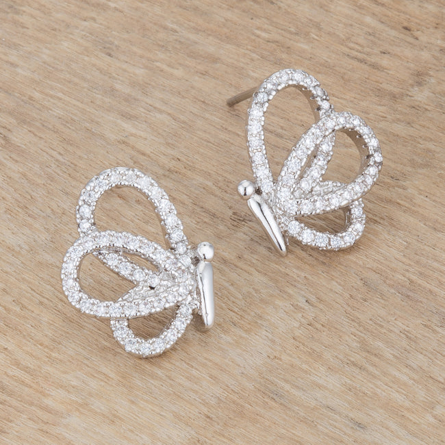 Lovcia Whimsical .45 Ct Cubic Zirconia Butterfly Earrings-Earrings-