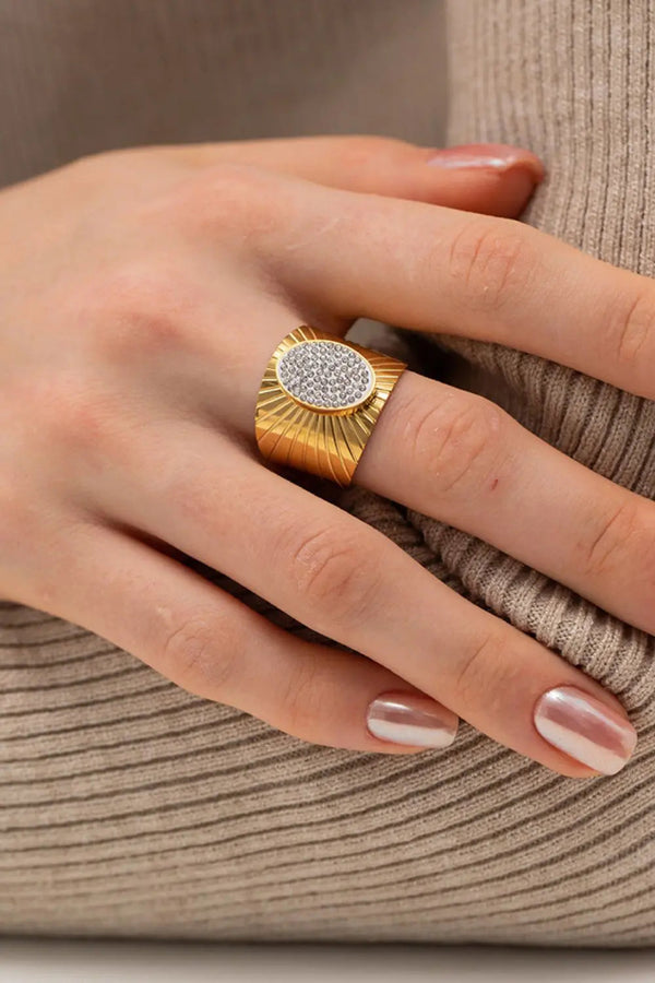 Lovcia Wide Band Stainless Steel Open Ring-Rings-White-One Size-White