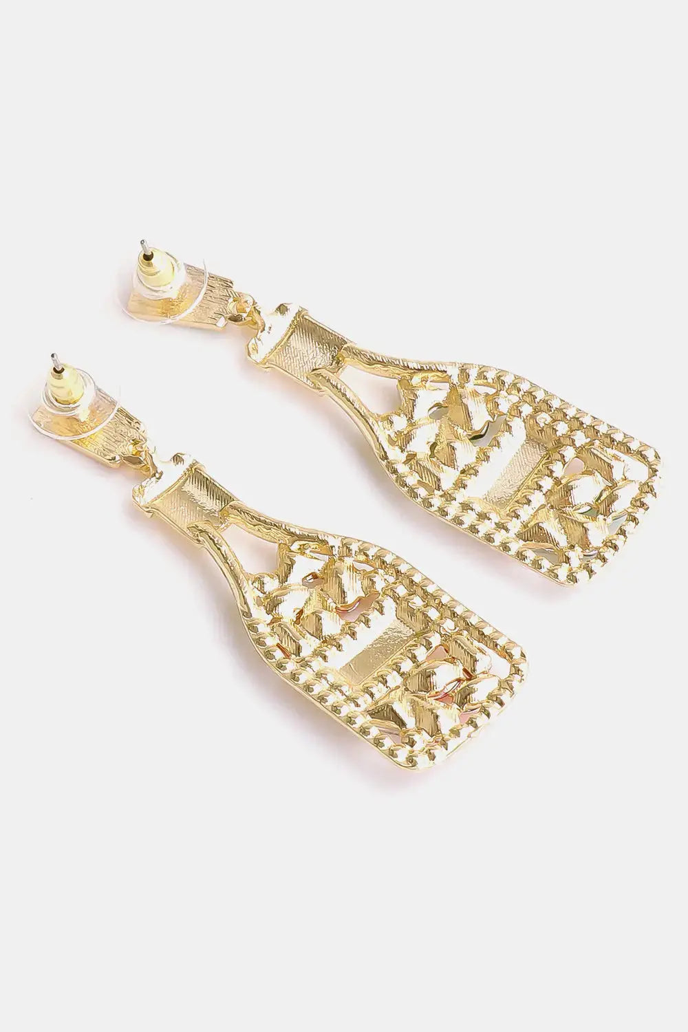 Lovcia Wine Shape Zinc Alloy Acrylic Dangle Earrings-Earrings-Black-One Size-Black