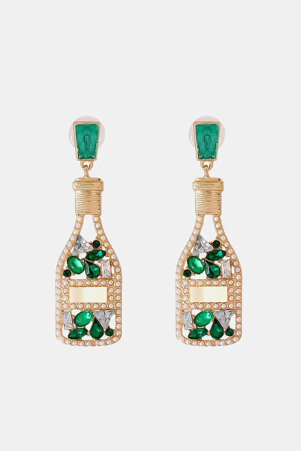 Lovcia Wine Shape Zinc Alloy Acrylic Dangle Earrings-Earrings-Green-One Size-Green