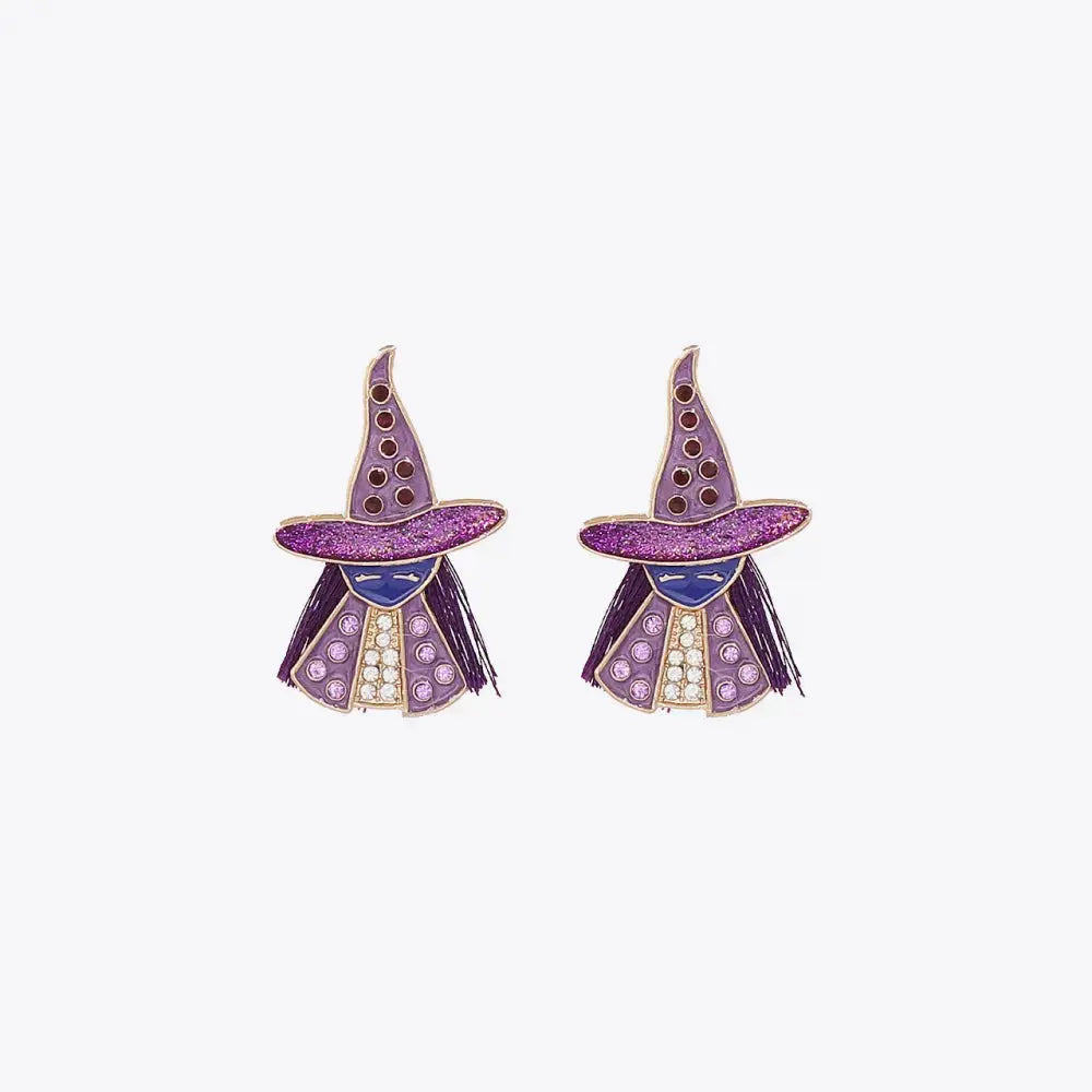 Lovcia Witch Rhinestone Alloy Earrings-Earrings-Purple-One Size-Purple