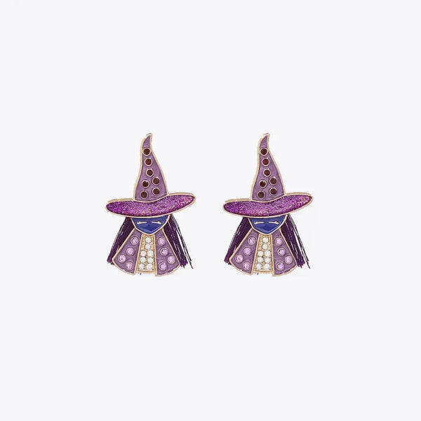 Lovcia Witch Rhinestone Alloy Earrings-Earrings-Purple-One Size-Purple