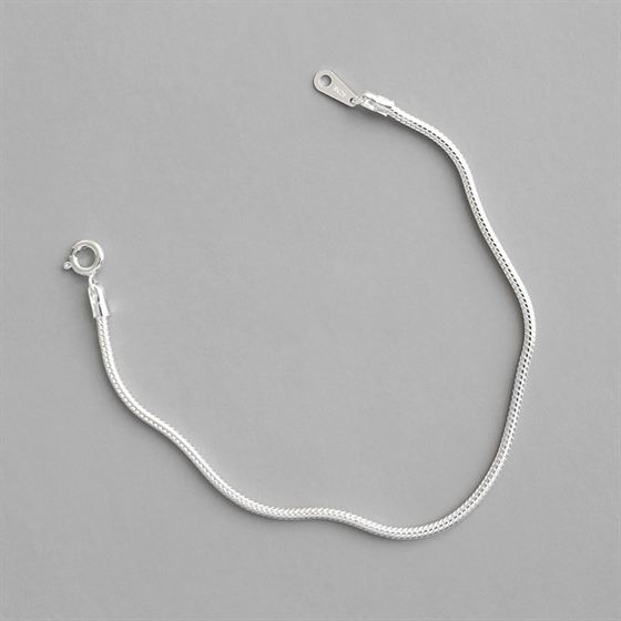 Lovcia Women 2mm Sterling Silver Snake Chain Bracelet 18cm-Bracelets-