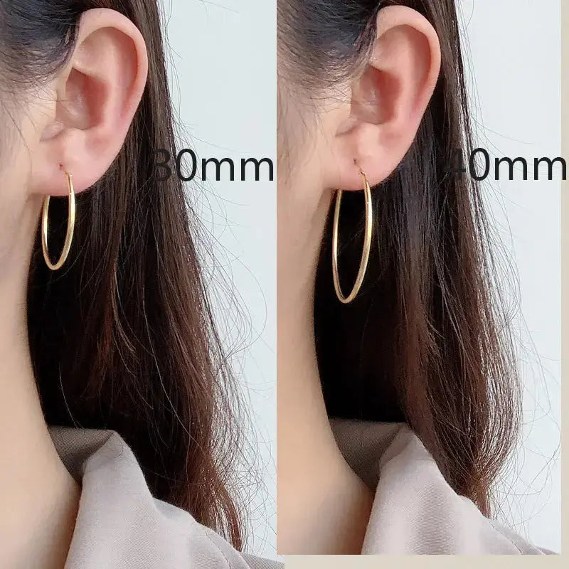 Lovcia Women All-matching Temperament Handmade Sterling Silver Earrings-Earrings-20mm-925 Silver-20mm