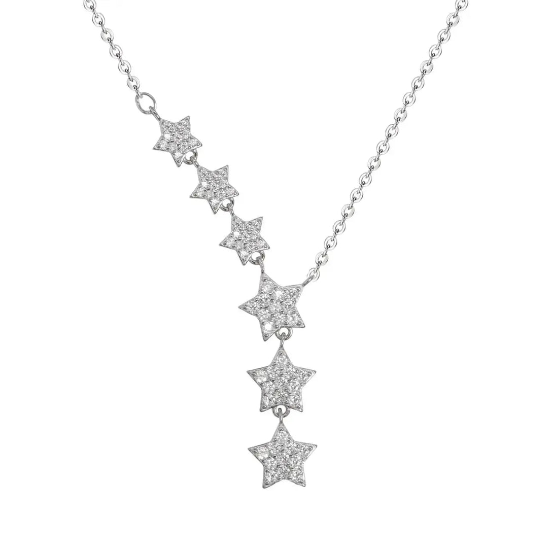 LOVCIA Women CZ Stars 925 Sterling Silver Necklace