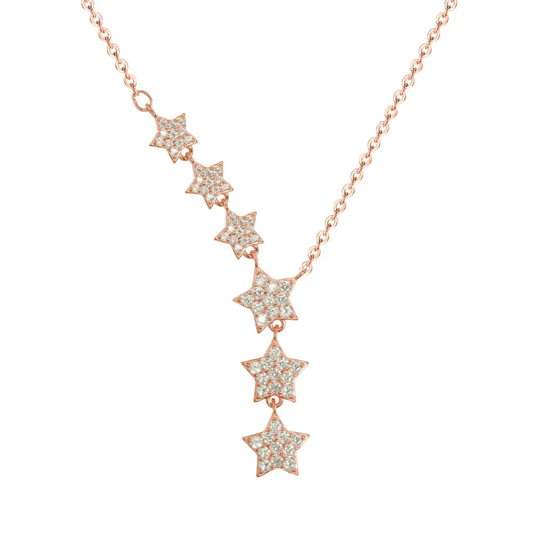 LOVCIA Women CZ Stars 925 Sterling Silver Necklace