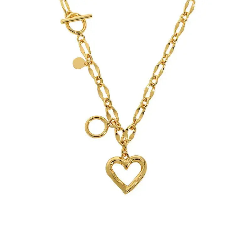 Lovcia Women Hollow Heart Chain 925 Sterling Silver Necklace-Necklaces-Silver-Silver