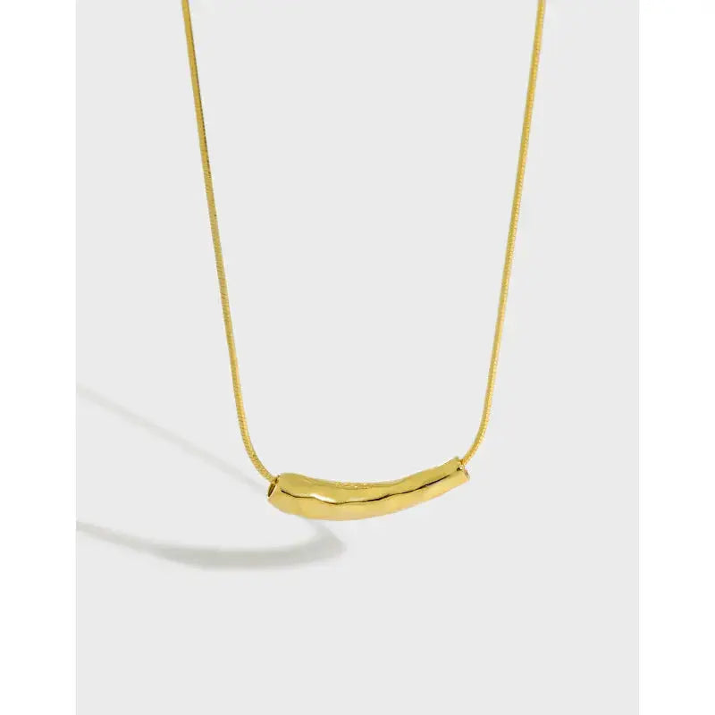 Lovcia Women Snake Chain Irregular Waterdrop 925 Sterling Silver Necklace-Necklaces-Rhodium-Rhodium