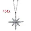 LOVCIA Elegant Six Claw V Shape Moissanite CZ 925 Sterling Silver Necklace