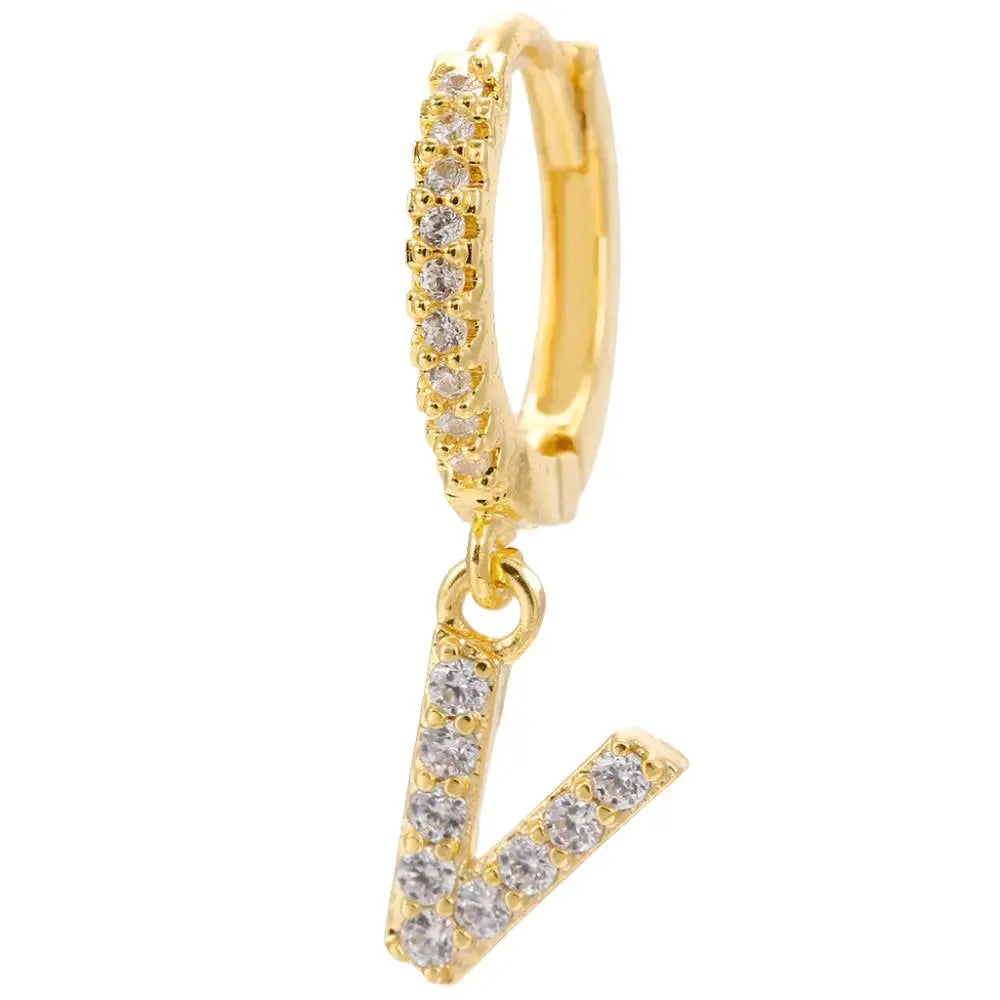 LOVCIA Elegant Letter Earrings: Stylish Fashion Jewelry for Women - Gold Plated