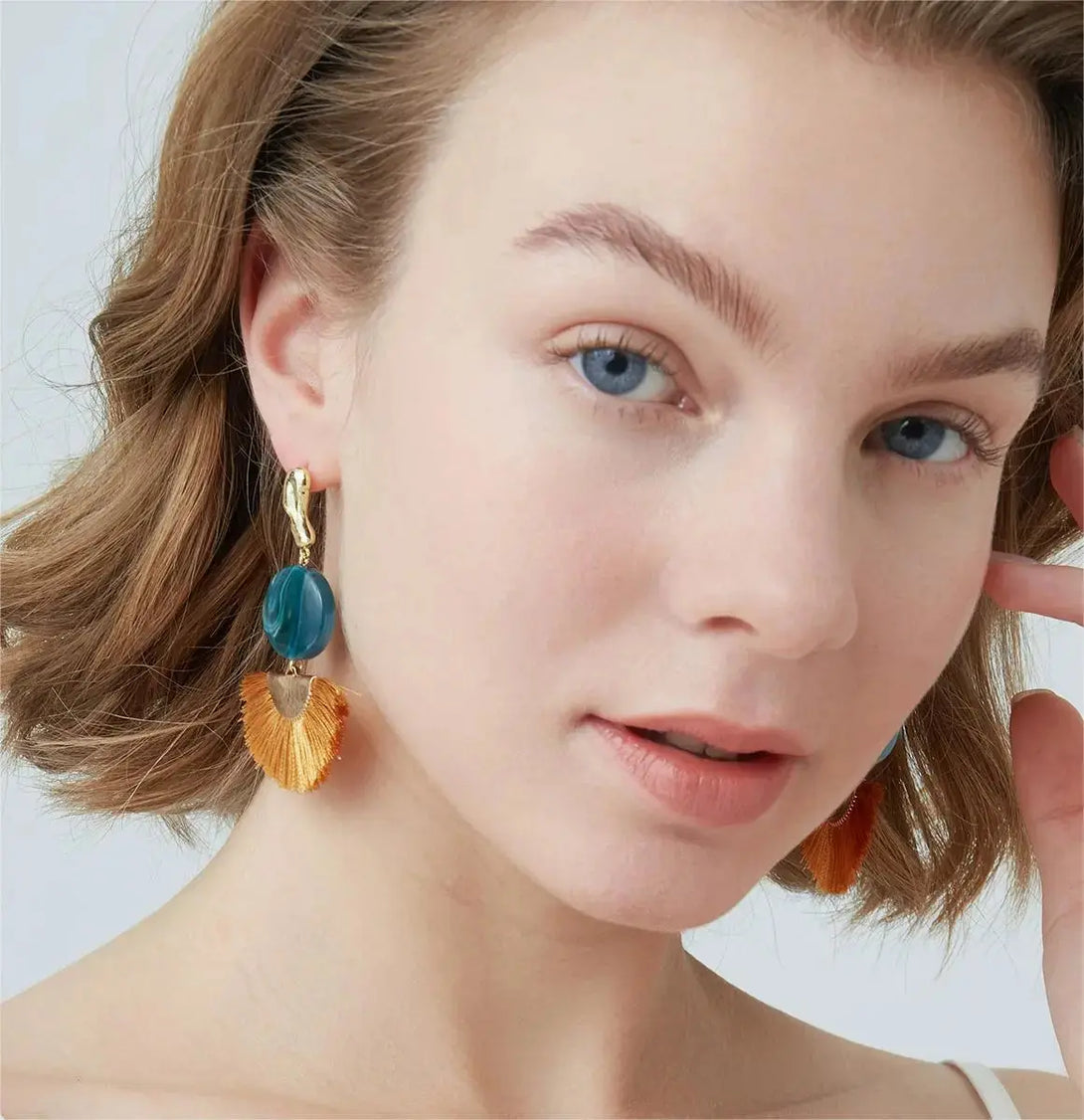 LOVCIA Exquisite Fan-shaped Tassel Earrings for Women - Unleash Your Glamour
