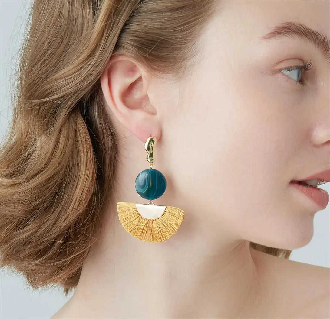 LOVCIA Exquisite Fan-shaped Tassel Earrings for Women - Unleash Your Glamour