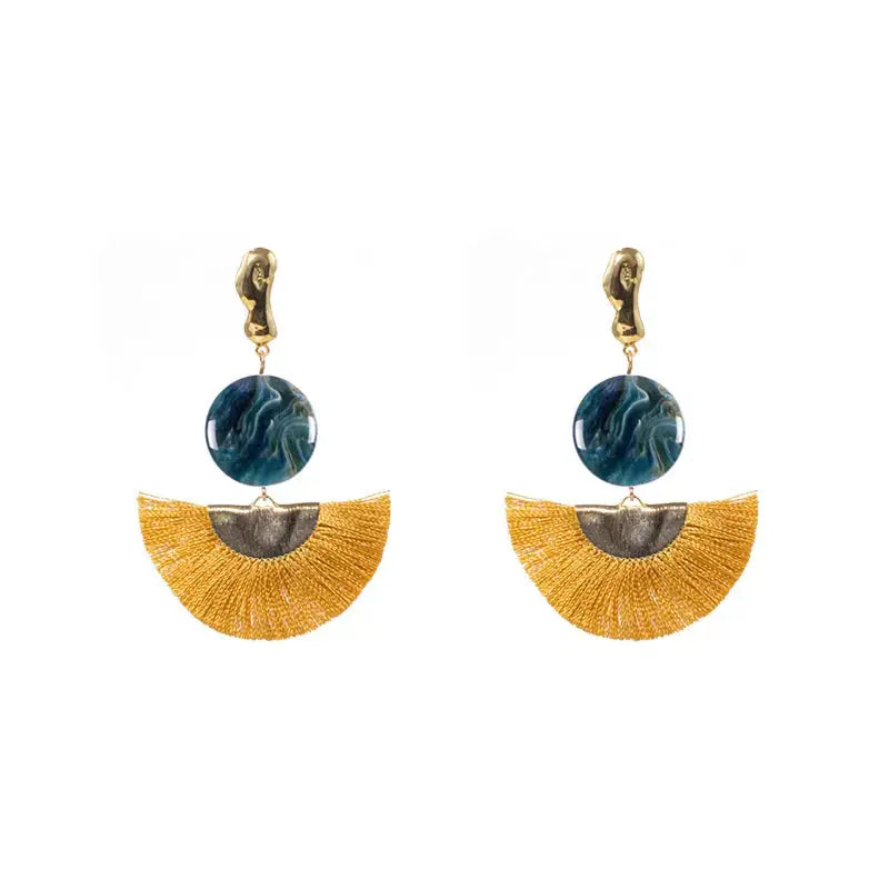 LOVCIA Exquisite Fan-shaped Tassel Earrings for Women - Unleash Your Glamour