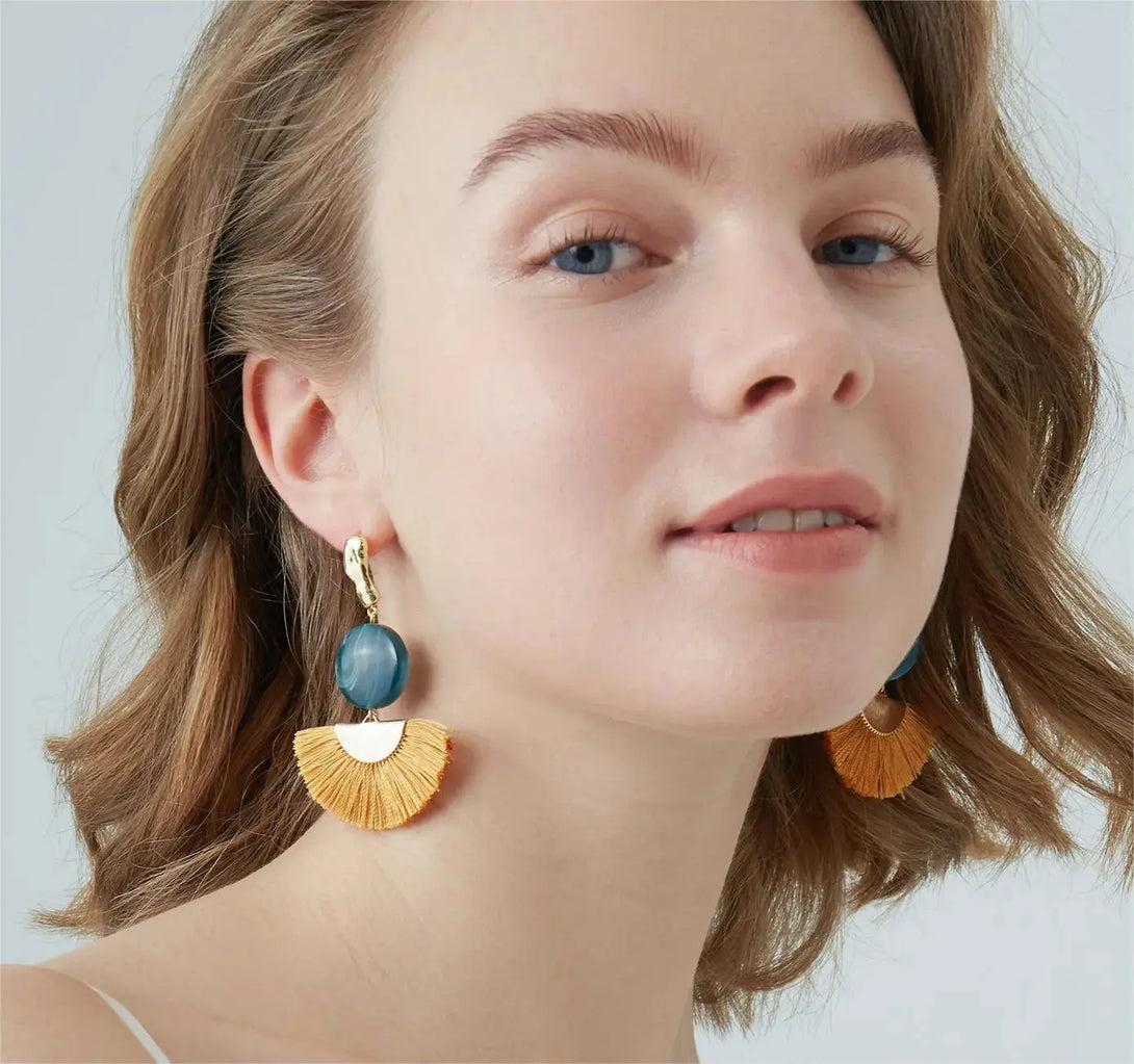 LOVCIA Exquisite Fan-shaped Tassel Earrings for Women - Unleash Your Glamour