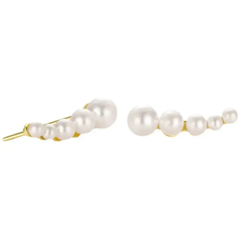 LOVCIA Graduated Pearl Cascade S925 Sterling Silver Stud Earrings