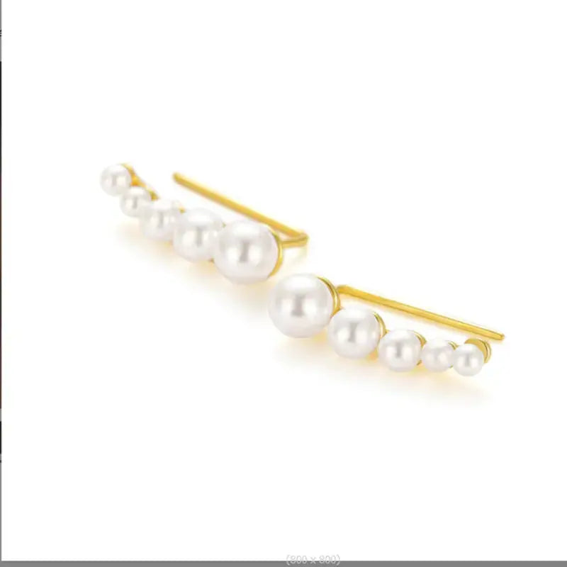 LOVCIA Graduated Pearl Cascade S925 Sterling Silver Stud Earrings