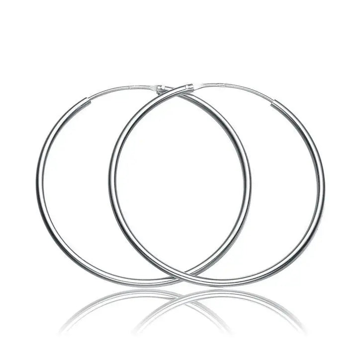 LOVCIA Simple Concise Elegant Women 925 Sterling Sliver Huggie Hoop Earrings