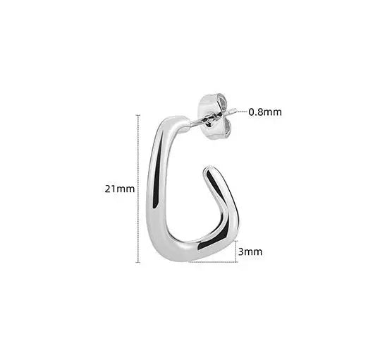 U-Shaped Titanium Steel Earrings with Advanced Niche Design LOVCIA