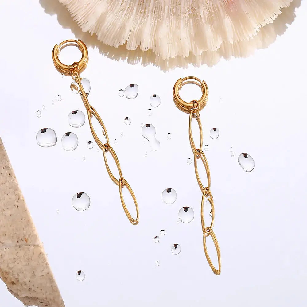LOVCIA Elegant Geometry Golden Ear Chain, Unleash Your Style Power