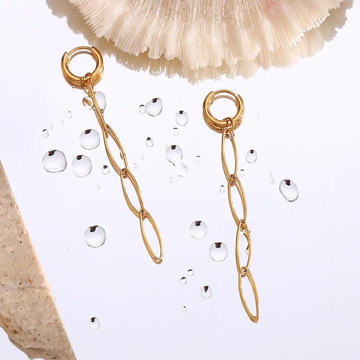 Elegant Geometry Golden Ear Chain, Unleash Your Style Power LOVCIA