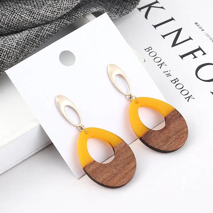 Enchanting Woodcraft Handmade Water Drop Earrings for Women LOVCIA