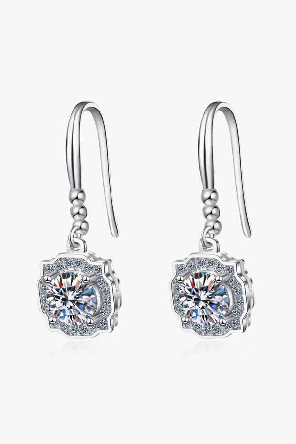 LOVCIA 925 Sterling Silver Moissanite Hook Earrings