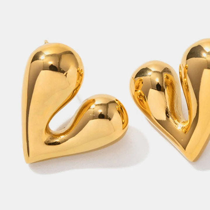 Heart Shape Stainless Steel Stud Earrings LOVCIA