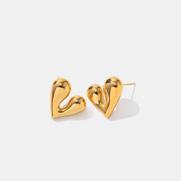 Heart Shape Stainless Steel Stud Earrings LOVCIA