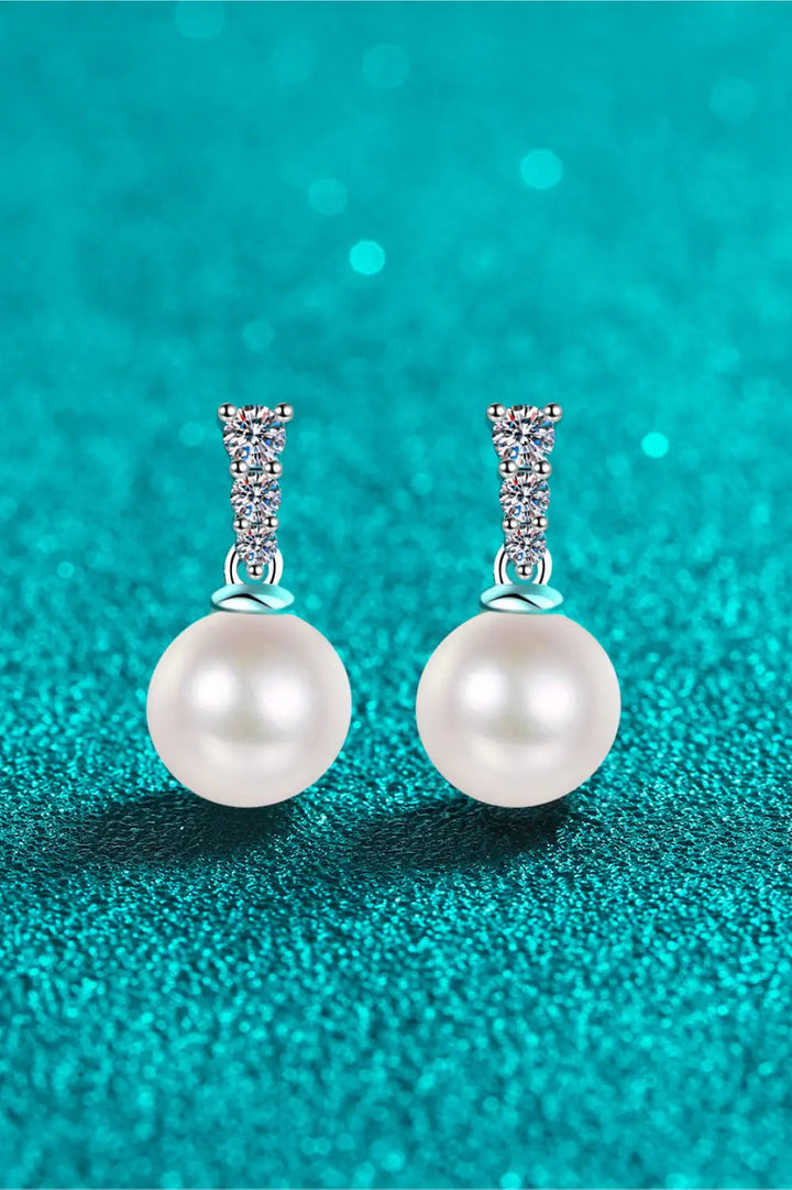 Moissanite Pearl Drop Earrings LOVCIA