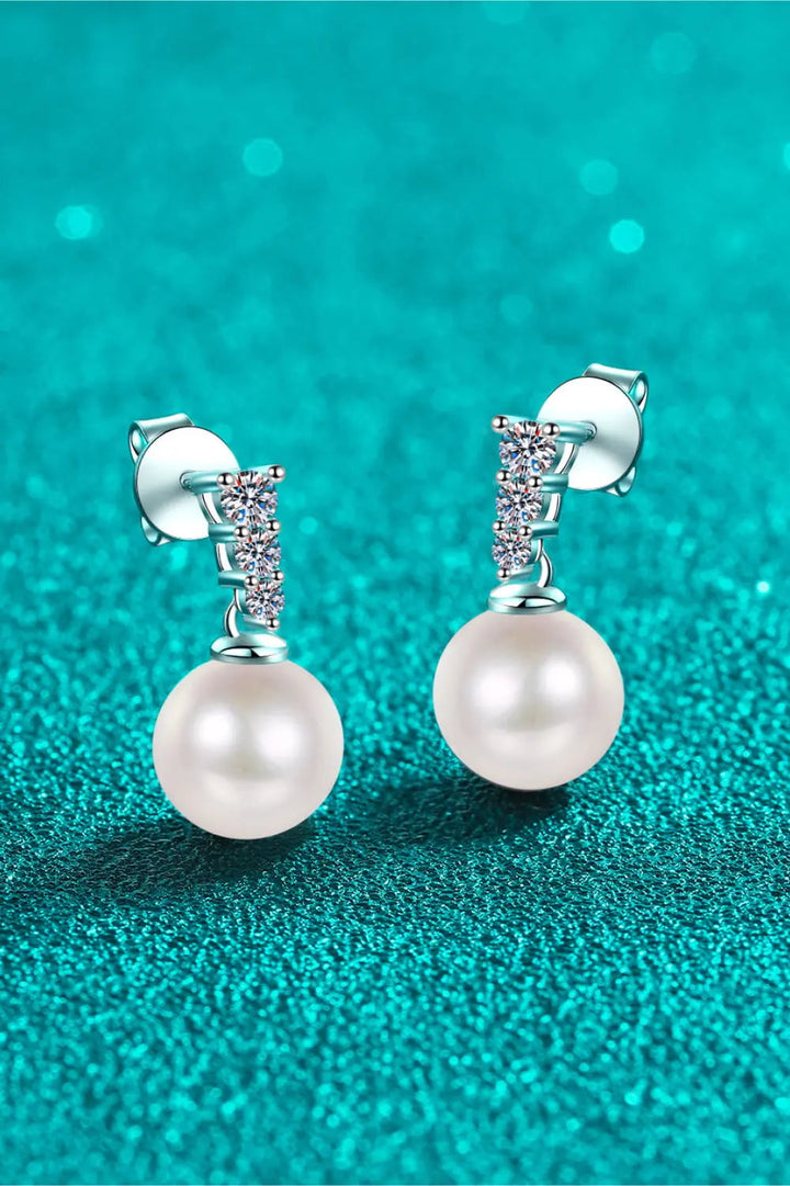 Moissanite Pearl Drop Earrings LOVCIA