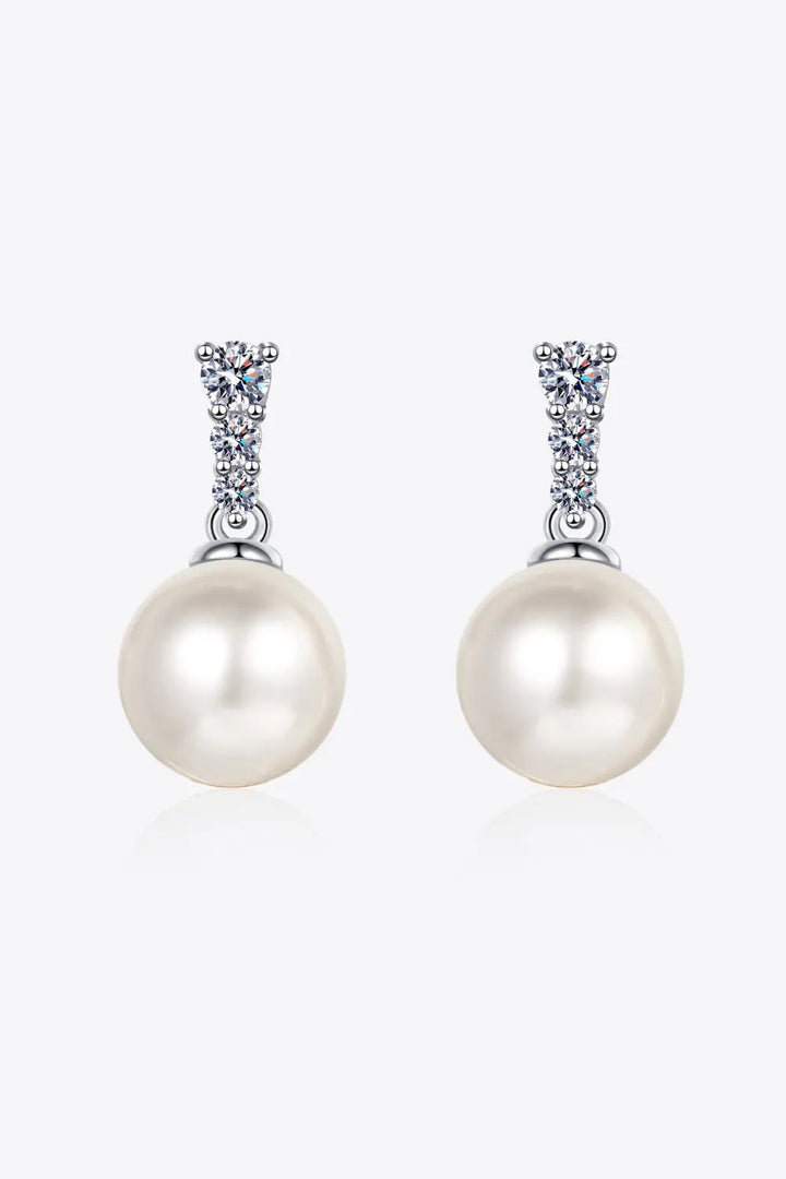 Moissanite Pearl Drop Earrings LOVCIA