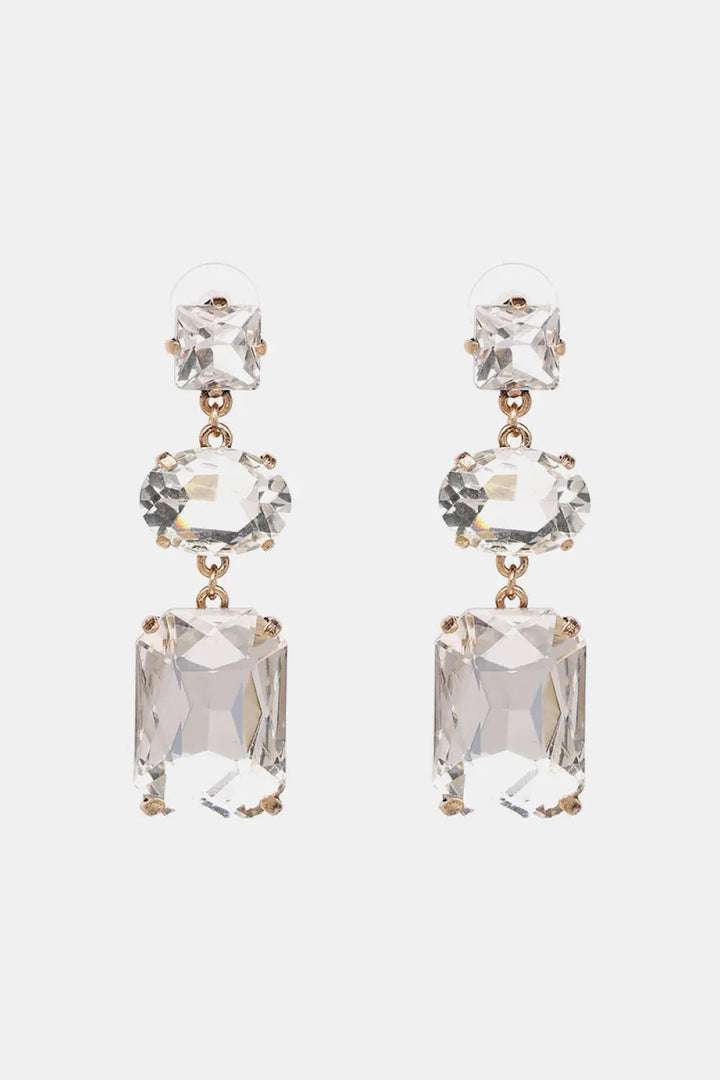 Geometrical Shape Glass Dangle Earrings LOVCIA