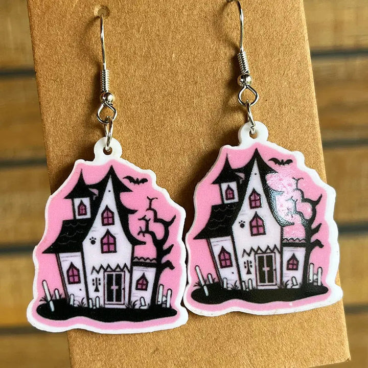 Halloween Theme Acrylic Dangle Earrings LOVCIA