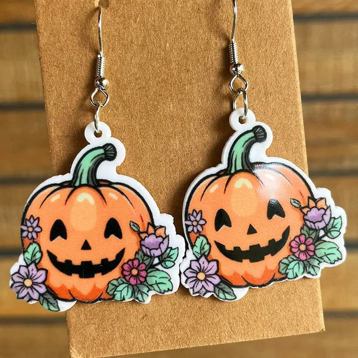 Halloween Theme Acrylic Dangle Earrings LOVCIA