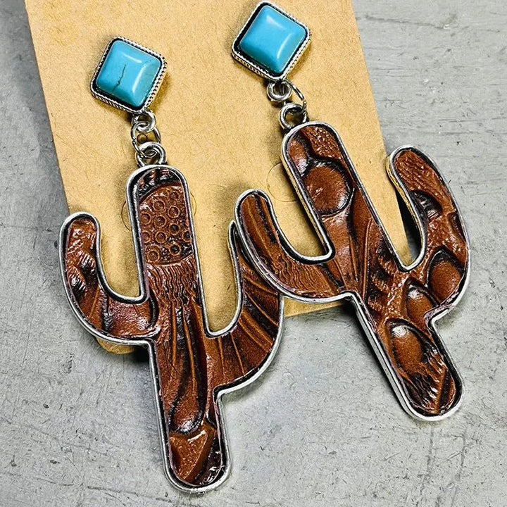 Turquoise Cactus Earrings LOVCIA