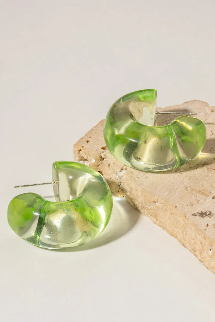 Resin C-Hoop Earrings LOVCIA